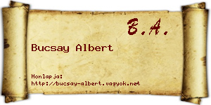 Bucsay Albert névjegykártya