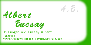 albert bucsay business card